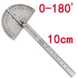 Detachable Rotary Protractor,0-180 Degree Stainless Steel Protractor Machinist Tool 10cm Measure Ruler for Engineer Painting Drawing Measuring