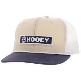 HOOEY - Sombrero ajustable para hombre, Bronceado/Azul marino/Blanco, One Size
