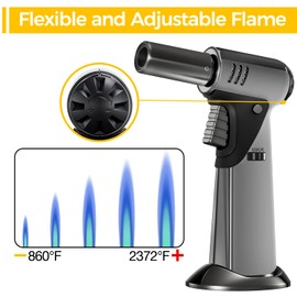 Butane Torch, Refillable Kitchen Cooking Torch Lighter