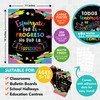 Decorably 15 Vibrant Chalkboard Themed Spanish Motivational Posters for Classroom,
