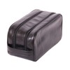 Mens Real Leather Wash Bag Shaving Kit Toiletries Travel Overnight
