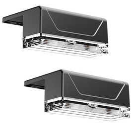 2PK Solar Fence Lights Outdoor - 3000/4000/6000K 3 Mode, IP65 Waterproof Fence Lights Solar Powered, Dusk to Dawn Solar Lights for Outside, Backyard/Step/Patio/Deck Fence/Stair Railings and Wall