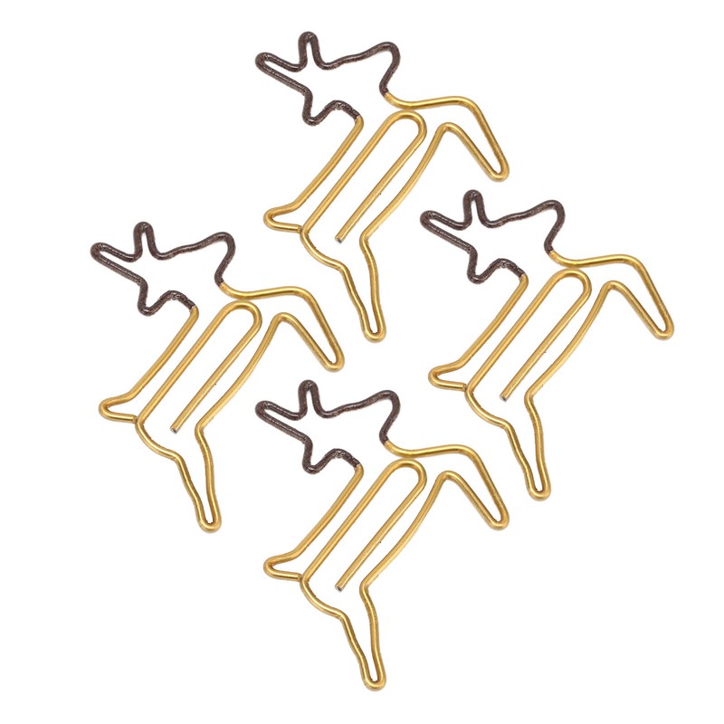 100pcs Shaped Paper Clips Deer Shape Metal Portable Office Clips