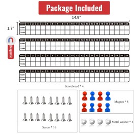 AIWEILUCK Cornhole Scoreboard 4 Pack, Metal Decal with Magnetic Score Keepers for Corn Hole Boards, Cornhole Rules Sign with Score, Scoreboard for Cornhole Game Keep Track of The Score