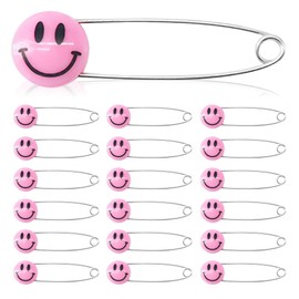 Hocansen 50 PCS Safety Pin 53mm/2.1in Baby Diaper Pins for Cloth Plastic Head Baby Pins for Diapers Stainless Steel Cloth Pins with Locking Closures Nappy Pins for Crafts（XL/Pink）