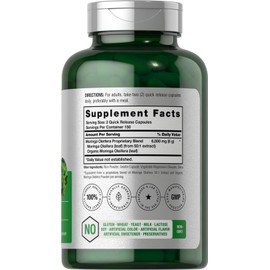 Horbäach Moringa Oleifera | 6000mg | 300 Powder Capsules | Non-GMO and Gluten Free Extract Formula | Complete Green Superfood