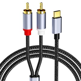 Zeizafa Flexibles HiFi-Soundkabel Typ C auf 2 RCA vergoldete Stecker für Telefon 15/16 und Verstärker