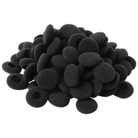 uxcell 70pcs Replacement Earphone Cushion, Soft Sponge Earpads with 1.8mm Inner Hole, Breathable Earbuds Foam Ear Tips Covers Fits Most Flat Round and Oval Headphones, 35 Pairs Black