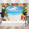 Msocio 10x8ft Polyester Summer Beach Seaside Backdrop Hawaiian Tropical Palm