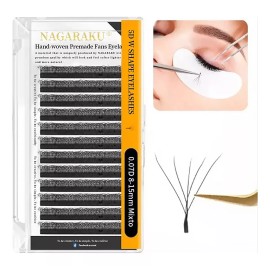 Nagaraku Extensiones De Pestañas 5d W Shape 8-15mm Mix