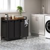 Herture Laundry Hamper with Shelf, Laundry Basket 3 Section, Laundry