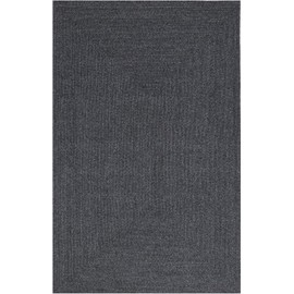 Superior Indoor Outdoor Area Rug, Handwoven Reversible Braided Home Decor for Kitchen, Entryway, Patio, Front Porch, Deck, Modern, Boho, Farmhouse Style, 4' x 6', Charcoal