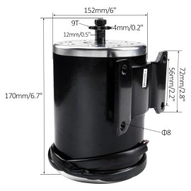 Unite MY1020 48V 1000W Brush Motor For Go Kart Golf Cart ATV Quad E-Bike Scooter Trike