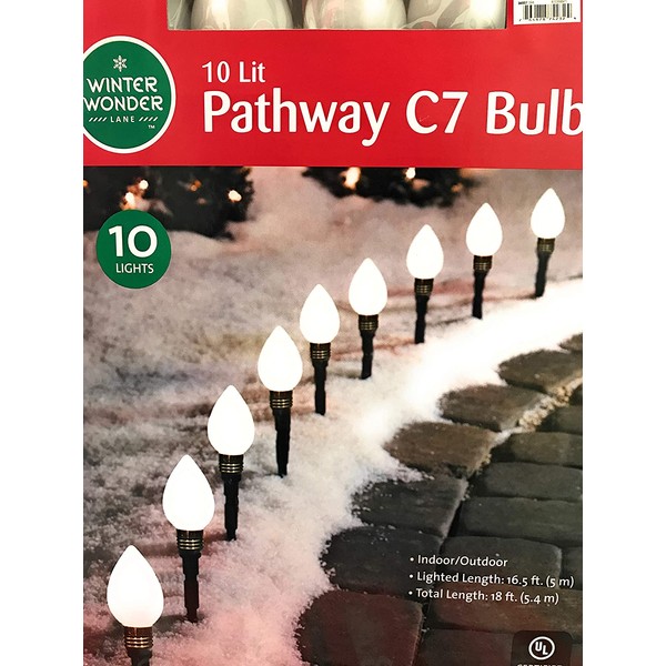 Winter Wonder Lane 10 lit White Pathway C7 Bulbs