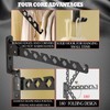 Dr.DJ Wall Mount Coat Hanger Holder Black Clothes Drying Organizer