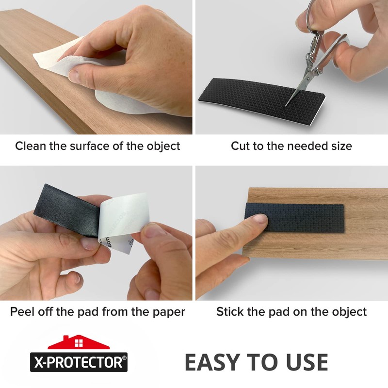 X-Protector Rubber Strip - 8 PCS Non Slip Pads -