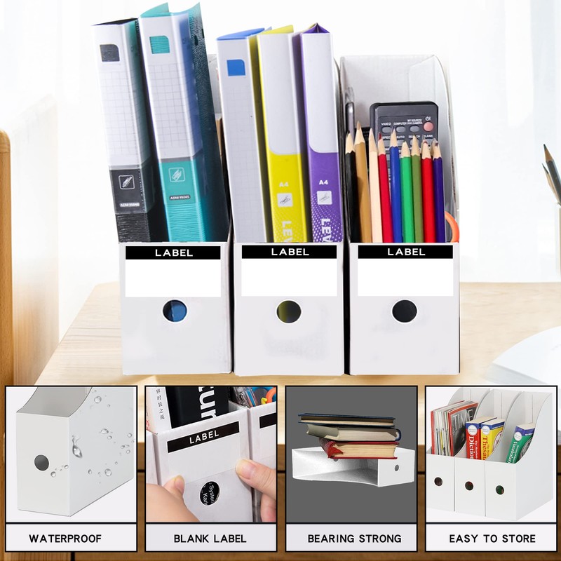 JINCHIDA 3 Pack Magazine File Holder with 3 Labels,Cardboard Magazine