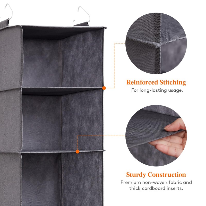 Lifewit Hanging Shelf with 5 Compartments, Closet Organizer with 2