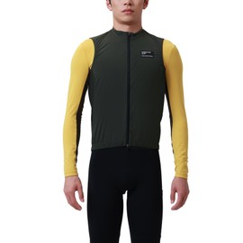 INBIKE Lightweight Cycling Vest for Men, Water Resistant Windproof Sleeveless Jacket, Breathable Reflective Cycling Running Golf Travel Green L