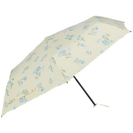Esta MOONBAT Folding Umbrella, Romantic Retro Floral Pattern, Windproof Umbrella, Folding Umbrella, UV Protection, Women's, Beige, Rib Length: Approx. 21.3 inches (54 cm), beige