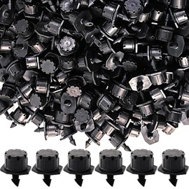 GXXMEI 200PCS Adjustable Irrigation Drippers Sprinklers 1/4 Inch Emitter Dripper Micro Drip Irrigation Sprinklers for Watering System, Black