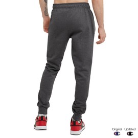 Champion Mens Joggers, Powerblend, Fleece For (Reg. Or Big & Tall) Athletic-sweatpants, Granite Heather Script, Medium US