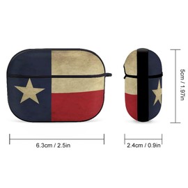 YouTary Texas Lone Star State Flag Pattern Compatible with Airpods Pro Case Cover with Keychain Headphone Cover Unisex Shockproof Protective Wireless Charging Headset Accessories