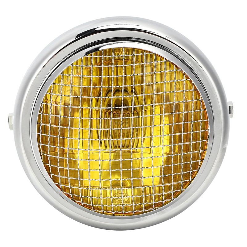 7in 55W Motorcycle Grill Headlight Vintage Style High/Low Beam Halogen