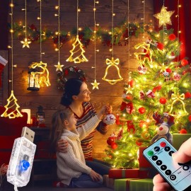 Xoxoxx Decorativa Luces Cortina De Luces Led Adornos Navidad Luces