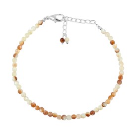 GEMKORA Natural Real Multi-Moonstone Crystals Bracelet, Birthstone Beads, Chakra Energy Healing Gemstone, Beautiful Simple Jewelry, Silver Plated Jewelry 8 inch