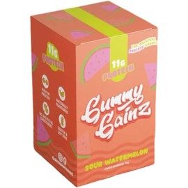 Gummy Gainz Protein Candy Gummies | High Protein Candy | 11g Protein per Serving | Fat Free, Naturally Flavored, No Artificial Sweeteners, Gluten Free, Soy Free | Box of 6 Bags (Sour Watermelon)