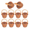 Hemoton 10PCS Small Flower Basket Rustic Small Basket with Handle