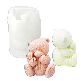 Tone Fun Little Bear with Doll Shape Candle Silicone Molds for Making Candle, Resin, Aromatherapy Candles, Handmade Wax Soap, Home Decor, Craft