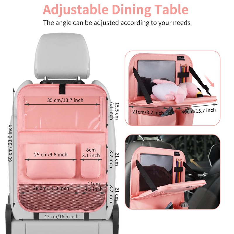 LUCMO Car Backseat Organizer with Tablet Holder,6 Storage Pockets Car