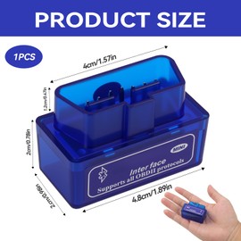 Mini OBD2 Bluetooth Scanner, Car Diagnostic Tool for iOS, Android and Windows, Compatible with OBD-II Vehicles, OBD2 Bluetooth Adapter, Vehicle Diagnostic Tool for Petrol and Diesel from 2003