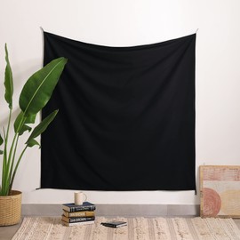 Popular Handicrafts Blank Tapestry, Plain Black Sublimation Printing Tapestry Wall Hanging Decorative Tapestry for Bedroom Living Room Dorm College 55x55 Inch (140cm x 140cm) Black