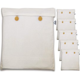 Reusable Cotton Saree Cover for Storage, Wardrobe Organizer Bags Saree Bags Cotton (16x14 inch, Beige) (6)