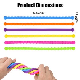 Fukaisu 6pcs Flexible Fidget Sticks, Premium Durable Flexible Textured Sticks Funny Fidget Autism Toys Suitable for Inspire Creativity Relief Anxiety (6 Colors)