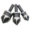 Driak 1/2",5/8",3/4" 5 Flute Chamfering Bit Set Countersink Bit, 82