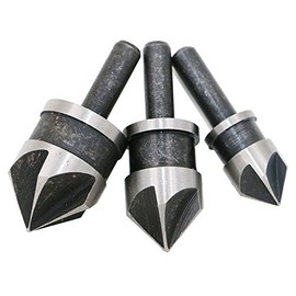 Driak 1/2",5/8",3/4" 5 Flute Chamfering Bit Set Countersink Bit, 82 degree pack of 3