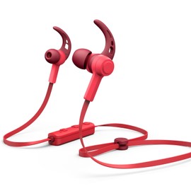 Hama Bluetooth Headphones Connect (In-Ear), Wireless, Binaural, Bluetooth, 20-20,0000 Hz (Band Widths of Microphone and Headphones), Microphone, Ear Hook, Flat Cable, Red
