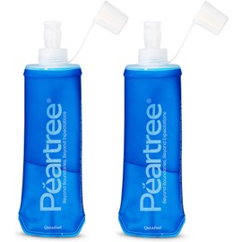 Peartree QuickFuel Soft Flask – 2-Pack 250ml Collapsible Water Bottle – Foldable Water Bottle for Travel, Hiking, Cycling, Marathon, Running – Leakproof BPA-Free Water Bottle – Portable Hydration Pack