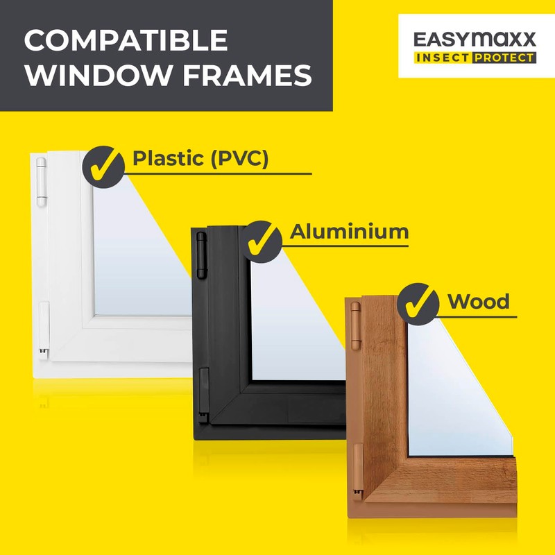 EASYmaxx Fly Screen for Windows with Pollen Protection & Magic