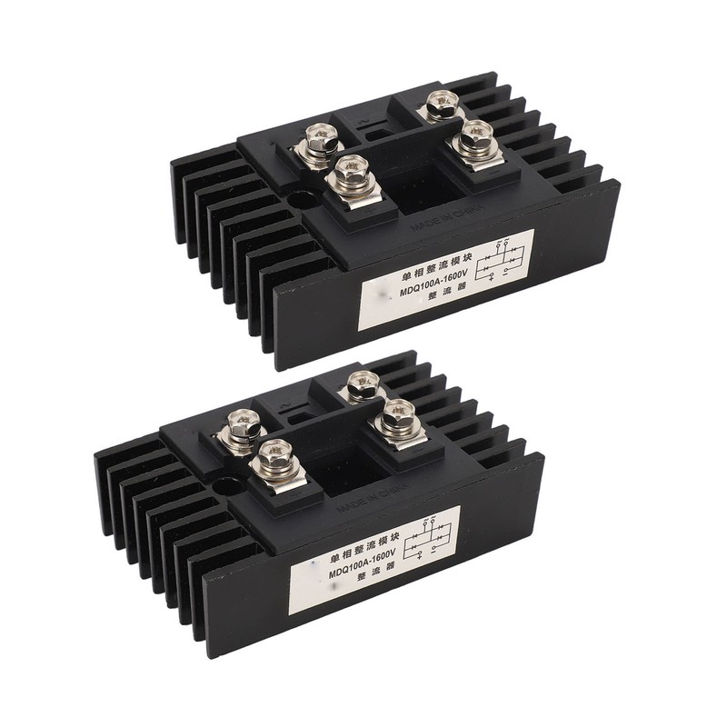 2Pcs Single Phase Bridge Rectifier 100A 1600V 4 Terminals Current
