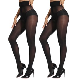 ARMOROSE 2 Pairs Indestructible Tights for Women,Rip Resistant Pantyhose, 40D Semi Sheer Control Top High Waist Tights