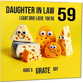 59th Daughter in Law Birthday Card - Cheese Pun Funny Daughter in Laws Birthday Card for 59 Year old Fifty Nine, Fifty Ninth