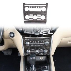 Central Control Air Conditioning A/C Panel Cover Trim Compatible with Nissan Pathfinder 2013-2018, Air Conditioning Switch Panel Cover Trim Accessories 1 PCS (Black Wood Grain)