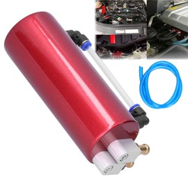 Aramox Universal Car Oil Catch Can Kit Can Kit con Abrazaderas de Soporte de Tubo de Aceite Conector de Tuerca de Tornillo(rojo)