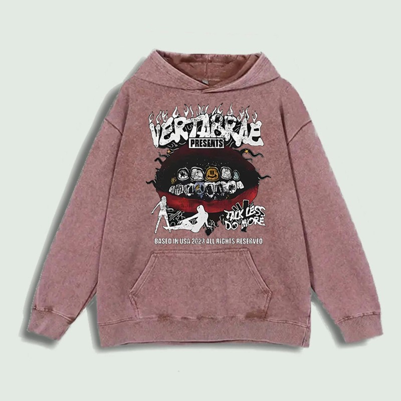 Vertebrae Graphic Hoodie 100% Cotton US Warehouse 6 ColorsColor: Brown,