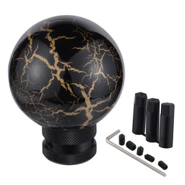 Padaodao Crack Round Ball Car Gear Shift Grip Knob Resin Shifter Stick Lever Handle fit Most Manual Automatic Vehicles SUV, Black